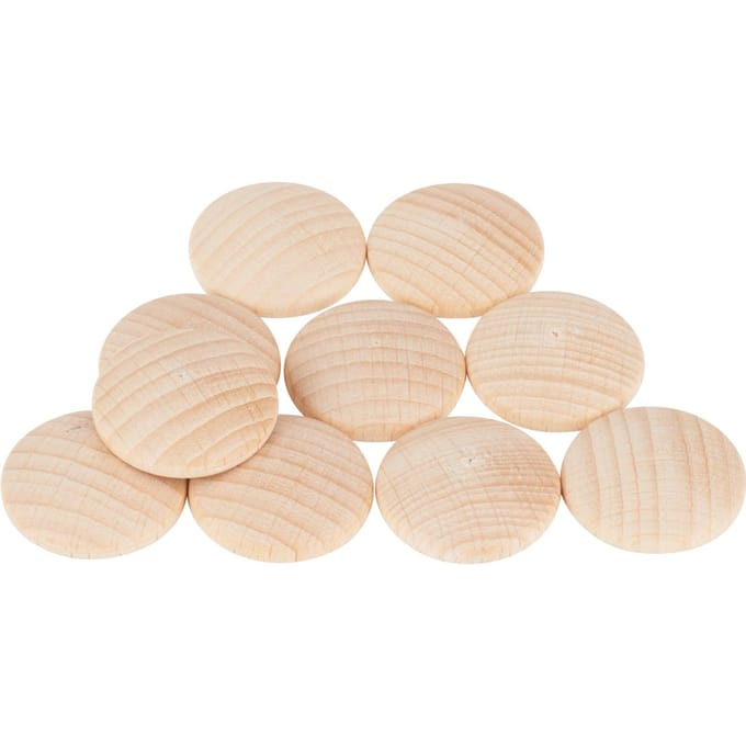Houten schijf, gewelfd - Ø 25 mm, 10 stuks