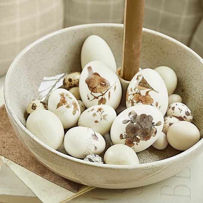 LOBERON Decoratie-ei set van 6 Sylphette crème