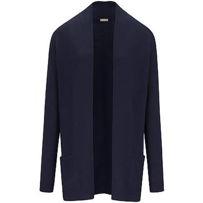 Vest 100% kasjmier lange mouwen Van Peter Hahn blauw
