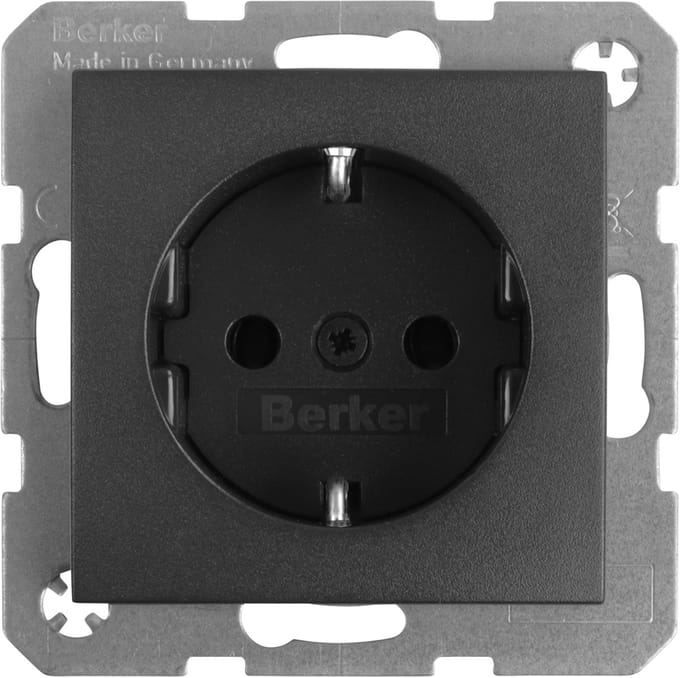 Berker S1 contactdoos - inbouw - 1-voudig - randaarde - antraciet