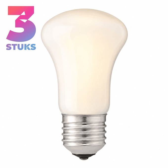 3x Reflector Gloeilamp E27 - 60W - Warm Wit Licht (2700K) - 620 lm - 2 jaar - Dimbaar - Krypton