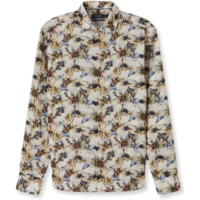 OLYMP Signature Casual Overhemd, Tailored Fit, Kent, Beige
