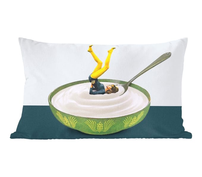 Sierkussens - Kussentjes Woonkamer - 60x40 cm - Yoghurt - Yoga - Retro