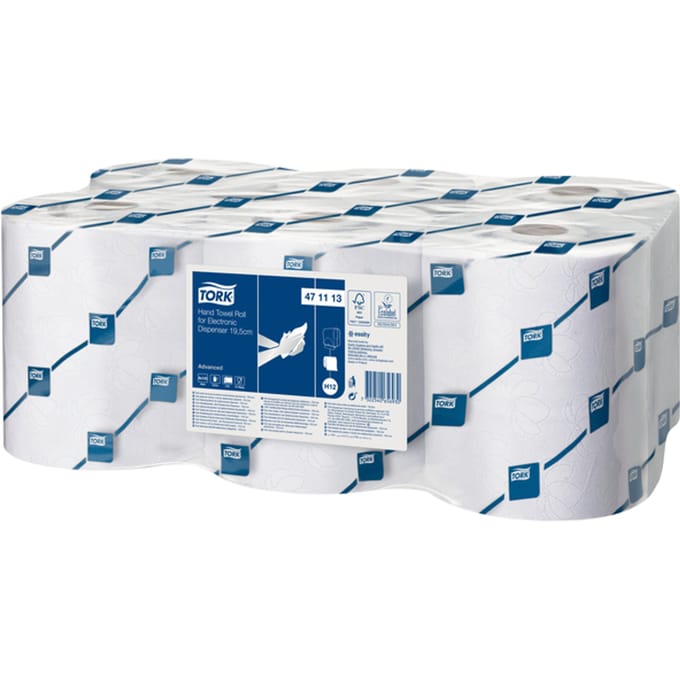 Tork 471113 6st Handdoeken H12 2-laags Wit a 6 rollen (471113)