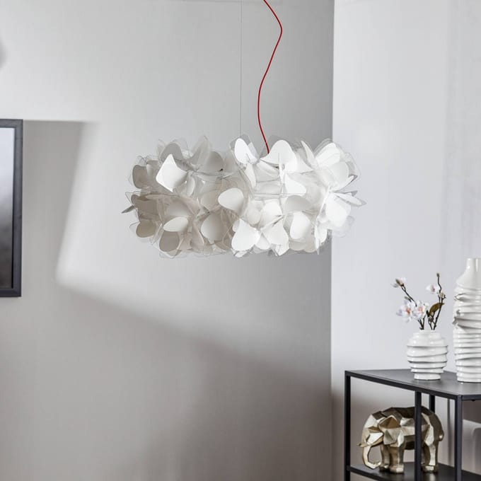 Slamp hanglamp Clizia Mama Non Mama, Ø53cm, wit/rood