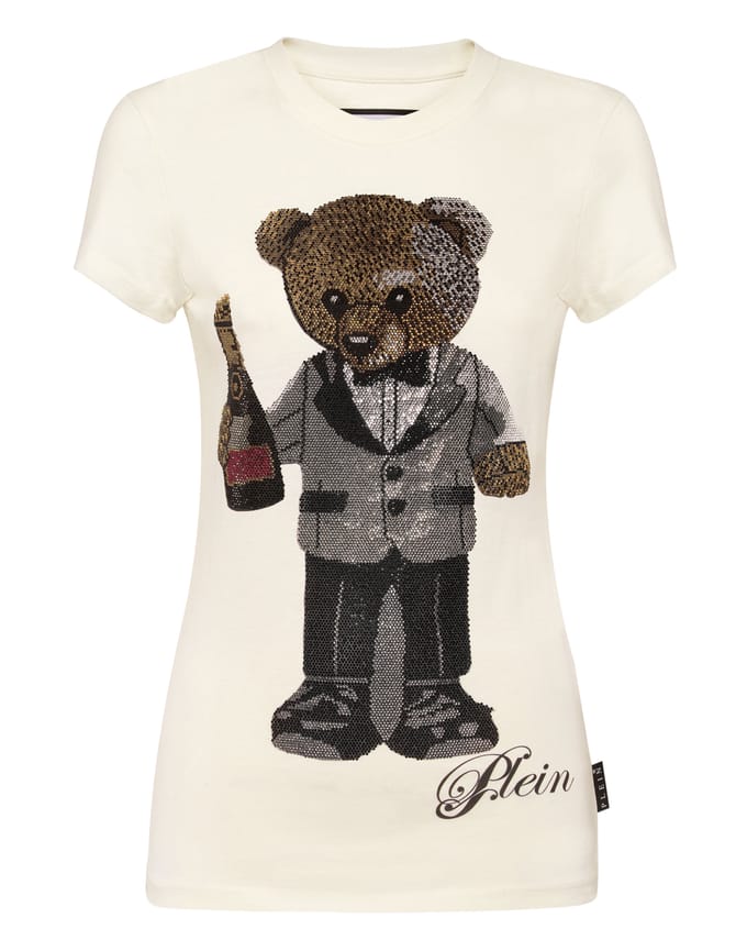 Cotton Sexy Pure Fit T-Shirt Teddy Waiter Crystal