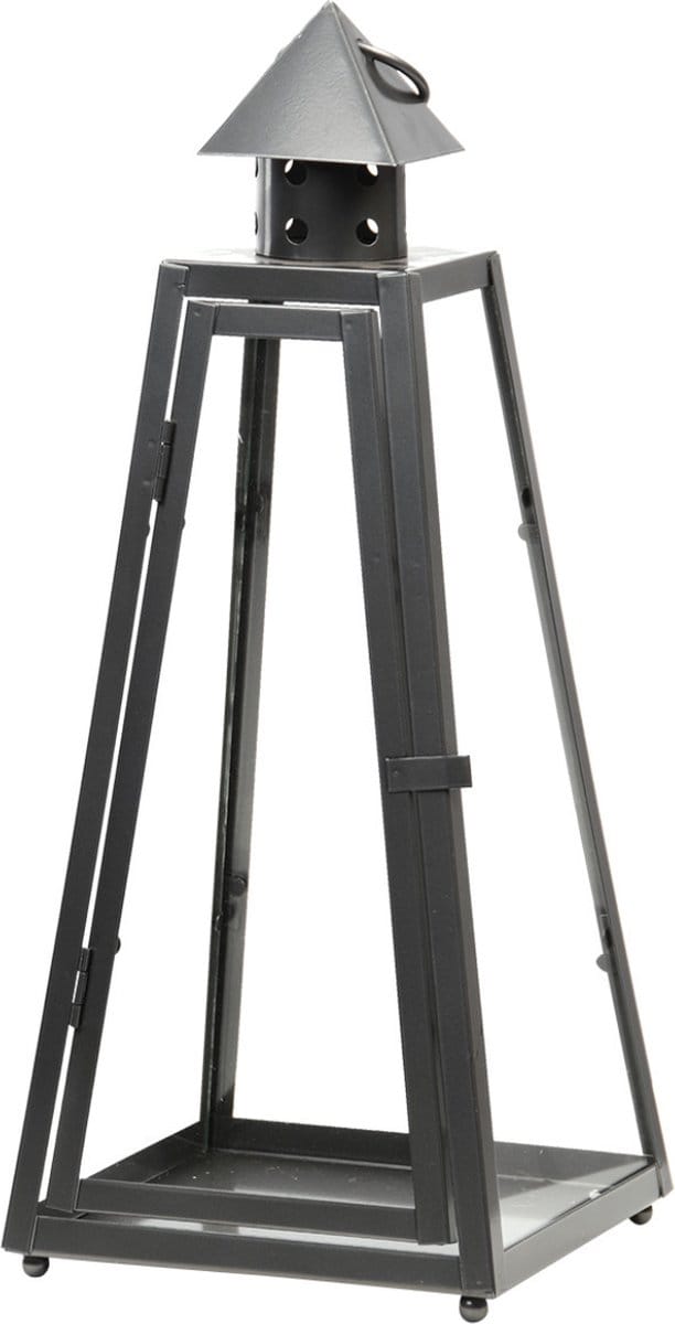 Fancy Flames Lantaarn - Antraciet - metaal - 16,7 x 39,9 cm - windlicht voor tuin