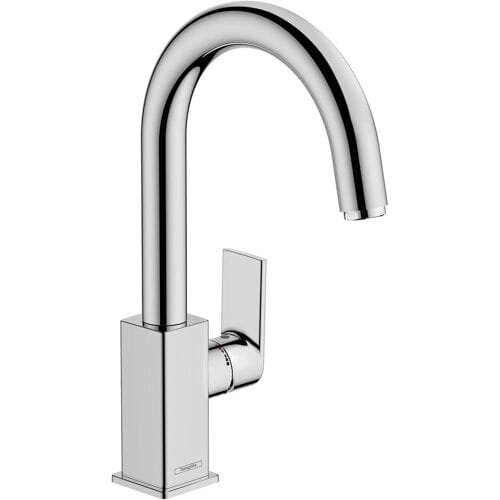 Hansgrohe Vernis Shape 1 greeps wastafelkraan - 210 met draaibare uitloop - met trekwaste - hoogglans chroom