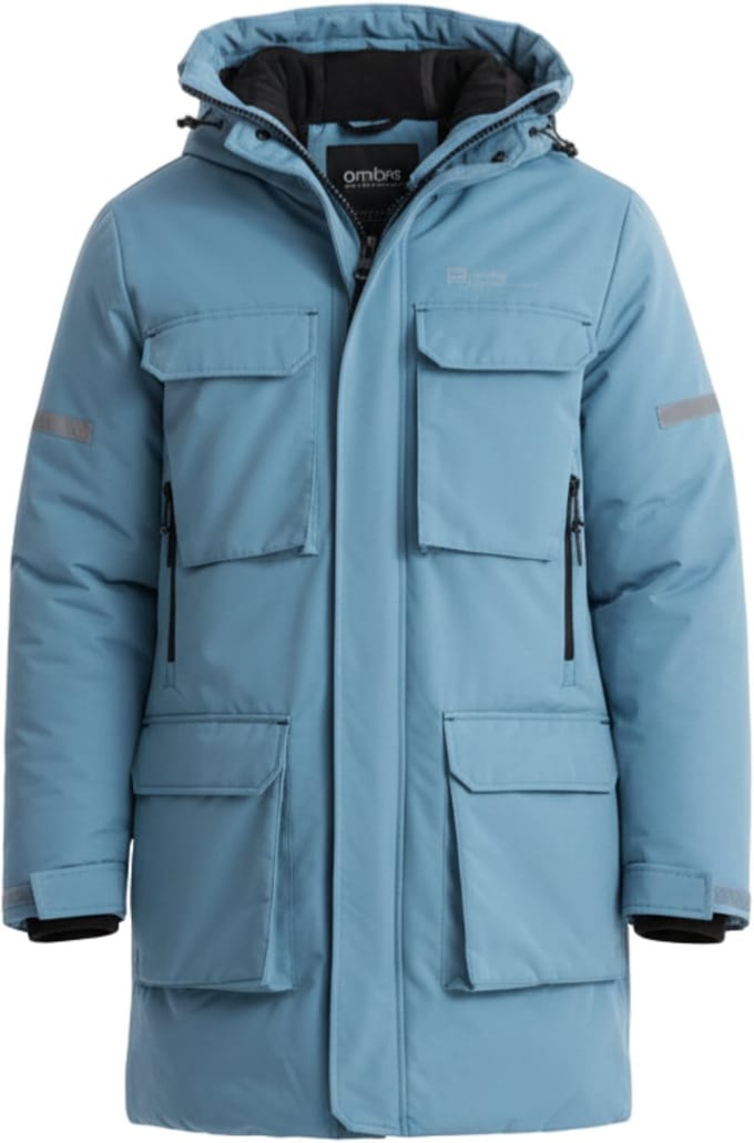 OMBRE Jas - Lange Mouw - Rits - Effen Blauw L