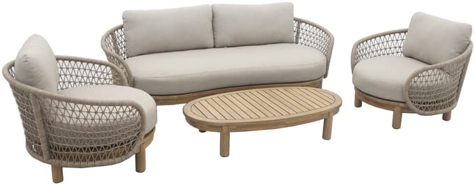 4-Delige Loungeset Maka | Acacia Teaklook & Sand