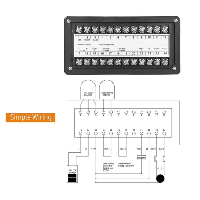 LED-kleurenscherm Automatische broedmachinecontroller Eierenbroedmachinecontroller Machine Pluimvee-ei Model B gray