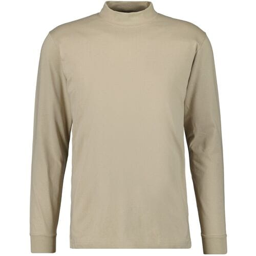 Ragman Long Sleeve Turtle T-Shirt Single Jersey Quality Beige Melange / male