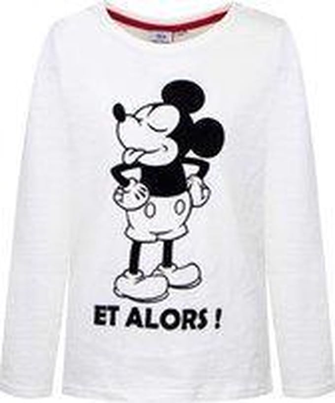 Mickey Mouse - Longsleeve - Wit - 104cm - 4 jaar