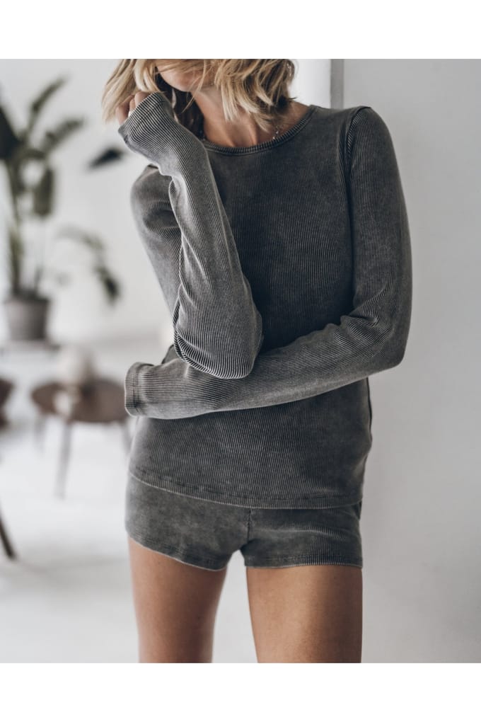Mikuta The Dark Ribbed Longsleeve Größe: S | Unterhosen Outlet | Damen