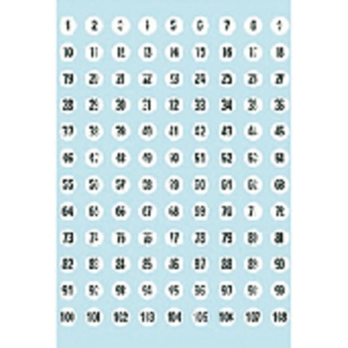 Huismerk Herma 4128 Etiket met getallen 1-540 8mm Wit