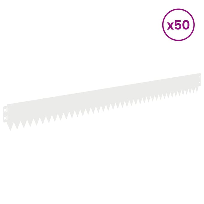 vidaXL - Gazonrand - 50 - st - 103 - x - 10 - cm - Staal - Wit