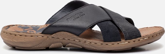 Rieker Slippers blauw Textiel - Maat 41