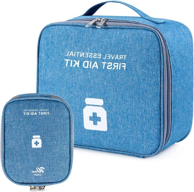 Grote Capaciteit Geneesmiddelen Tas, Set van 2, Draagbare Waterdichte Opslag voor Thuis, Kantoor en Reizen, Blauw, Functioneel en Handig