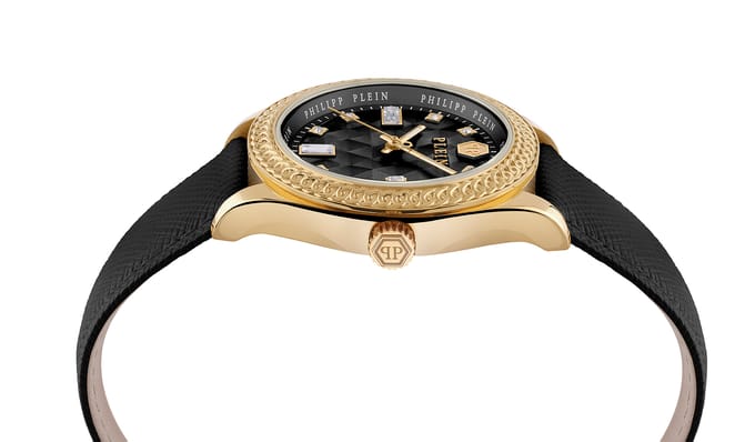 Philipp Plein Queen PWCDA0224 Horloge - Leer - Zwart - Ø 38 mm