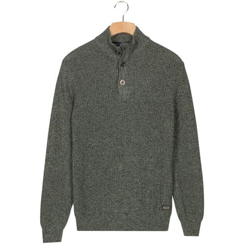 Baileys Trui Half Zip And Buttons Mouliné Rib Structure Navy / male
