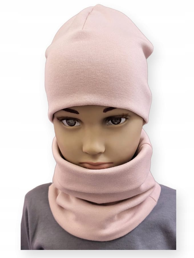 Dartomik - Kinder Set - Czapka en Sjaalkraag - Roze - Maat 52-56