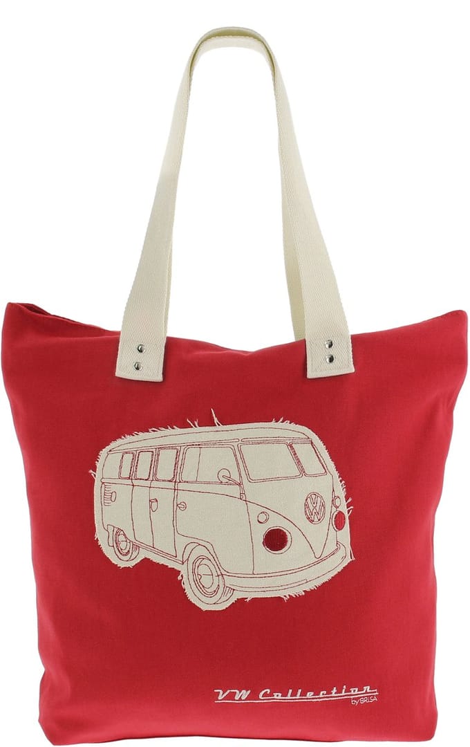 VW T1 Bus Canvas Boodschappentas - rood