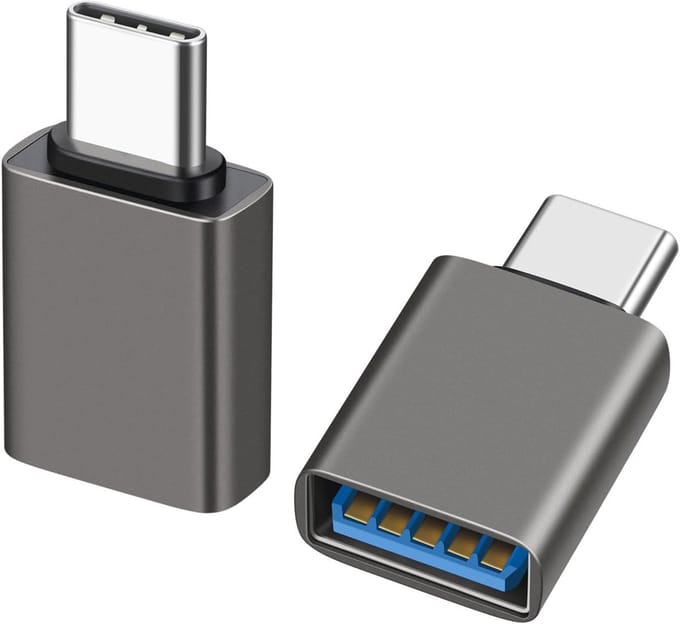 Daity 2-Pack - USB-C naar USB-adapter - USB-C mannelijk naar USB 3.0 vrouwelijk adapter - compatibel met Apple MacBook Pro - MacBook - iPad - Samsung laptops - Samsung S25, S24