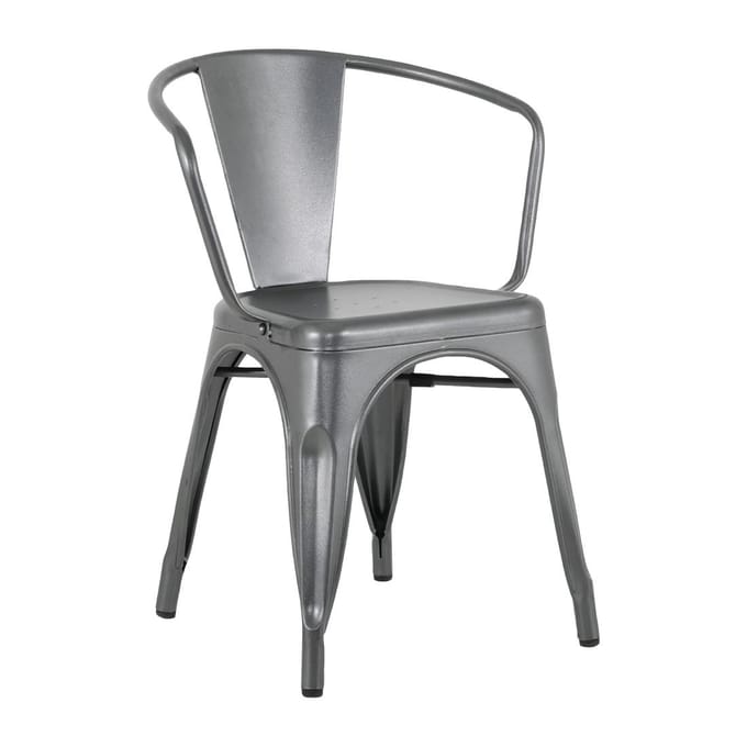 Bolero Bistro Curve Armstoelen Donkergrijs (4 stuks)