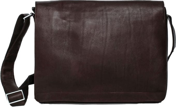 HAROLD'S Leren business tas schoudertas Campo Messengerbag Brown donkerbruin