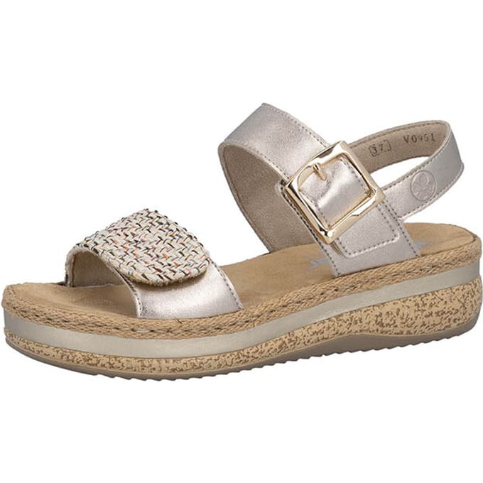 Rieker Sandalen Plat Sandalen Plat - goudkleur - Maat 38