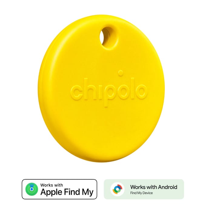 Chipolo POP - Bluetooth Tracker & KeyFinder - Werkt met Apple Find My & Android Find My Device - Tracker Apple iPhone & Android - 120 dB - Geel - 1 Pack