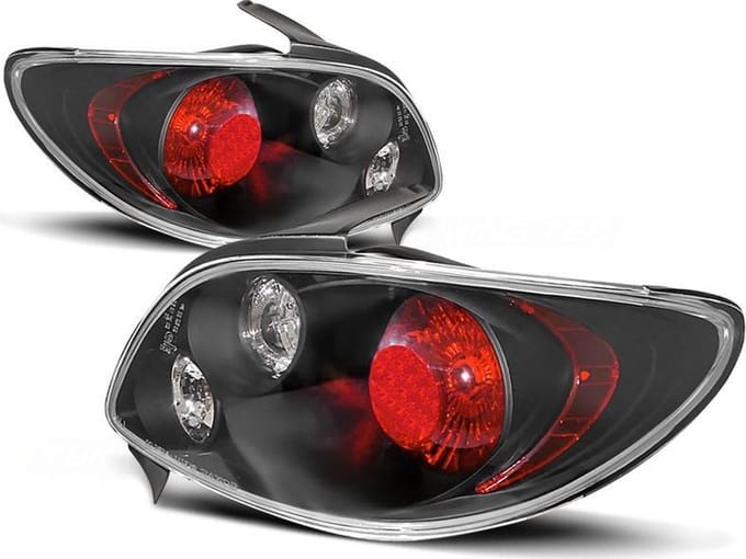 Achterlichten PEUGEOT 206 10 98- ZWART
