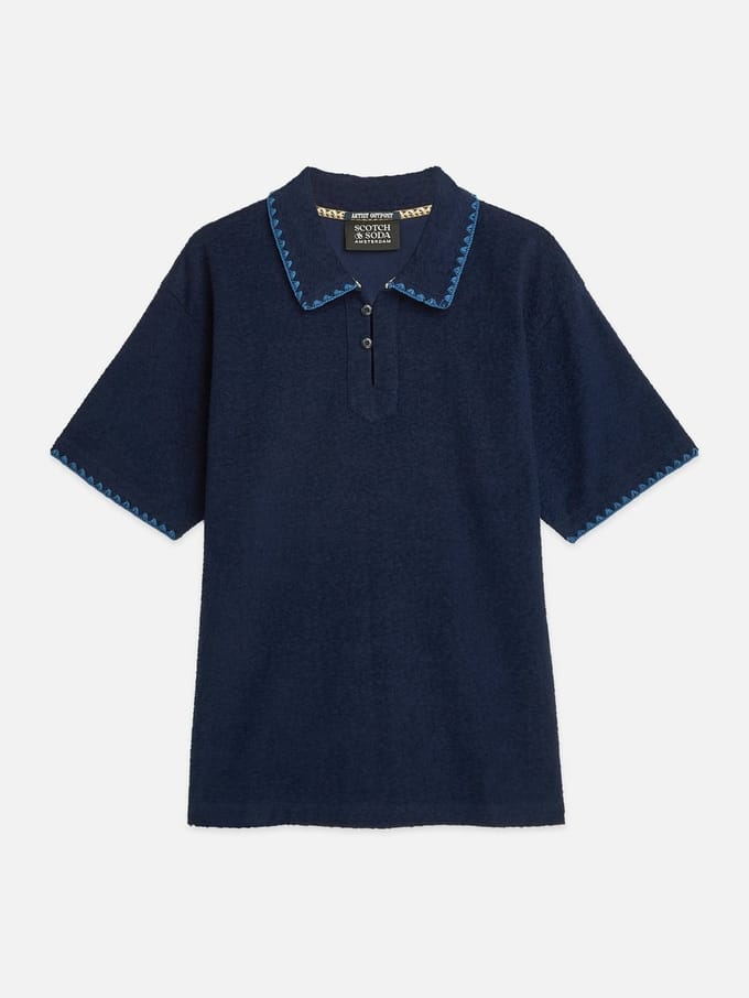 Scotch & Soda Relaxedfit Jacquard Towelling Polo