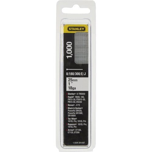 Stanley Afwerknagels (brads) Gegalvaniseerd 2,0x25mm - Type J - 1000 Stuks
