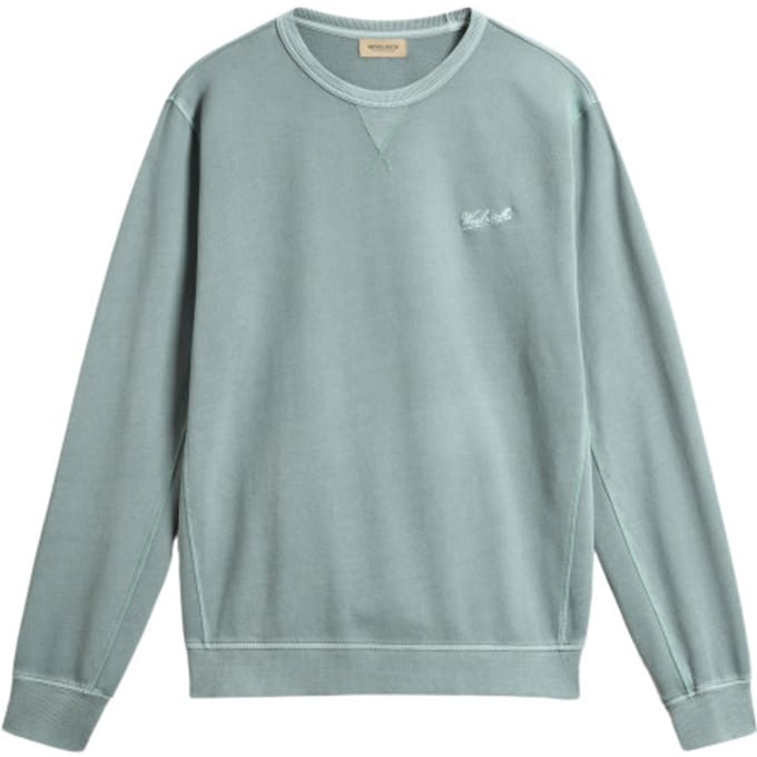 Woolrich Garment Dyed Crewneck Sweaters Lichtgroen Cfwosw0261mrut4040