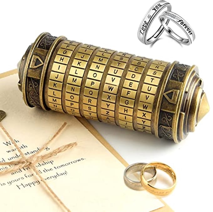 Mini Cryptex Puzzelbox - Creatief en Romantisch Cadeau, Brons, 5 Stuks