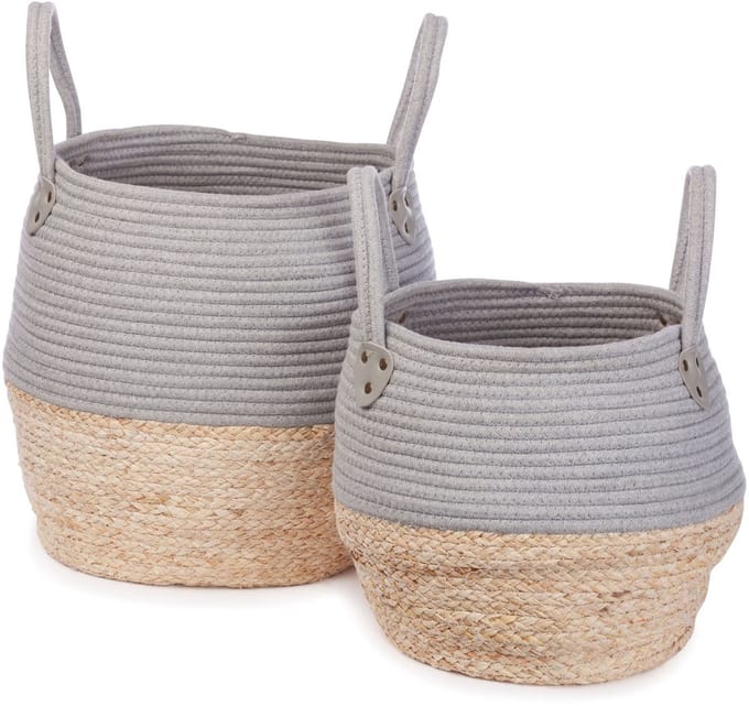 KidsDepot Kori Set Opbergmanden Grijs / Naturel