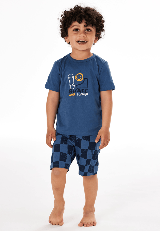 Korte pyjama Skate Karos, atlantisch blauw - Kids Nightwear 128