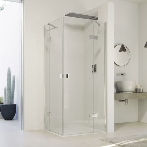 HÜPPE SolvaPro swing door with fixed segment for corner entry (1/2) 100 x 200 cm, without anti-plaque 7T1413092321