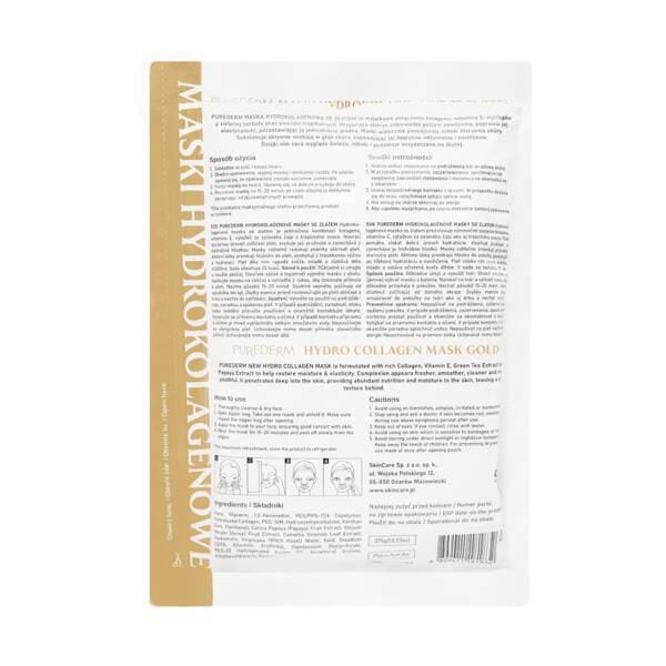PUREDERM Masques en tissu hydrocolloïdes à l'or, 25 pièces. or ambré