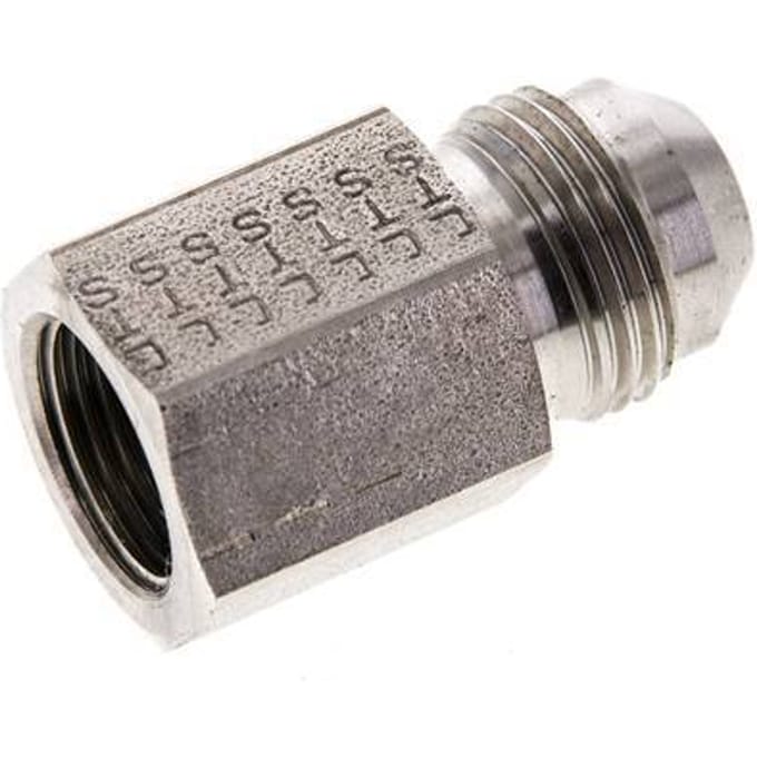 JIC Verloopnippel G3/8'' Binnendraad X UNF 3/4''-16 Buitendraad RVS 275bar