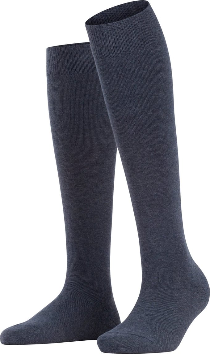 Esprit Basic Pure met comfort tailleband katoen kniekousen dames blauw - maat 35-38