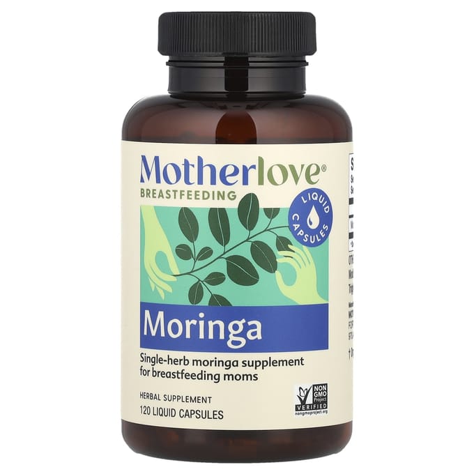 Motherlove, borstvoeding, moringa, 120 vloeibare capsules