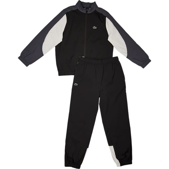 Lacoste Off Court Trainingspakken Kinder - Zwart - Maat 122 - 130 CM - Poly Woven