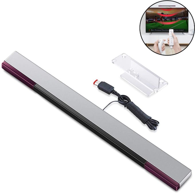 Oneay Sensorbalk voor Wii, vervangende bedrade infraroodsensorbalk voor Wii- en Wii U-console