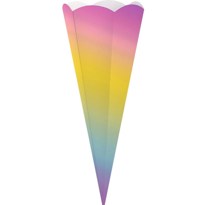 Schoolkegel uitgesneden, regenboog
