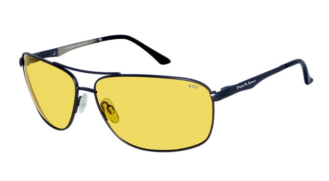 Polar Specs® Nachtbril PS9082 – Mat Zwart Stalen frame – Polariserend Geel Cat.1 – Medium