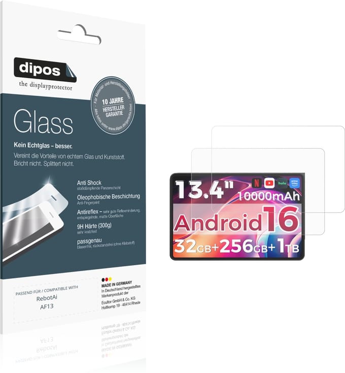 dipos – 2x Matte Pantserfolie geschikt voor RebotAi AF13 | 9H Screenprotector