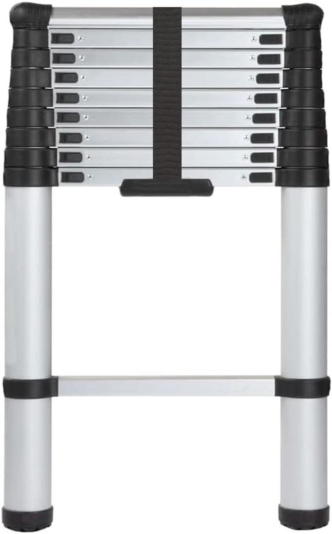 Telescopische ladder - Klapladder Uitschuifladder - Werken op hoogte - 9-traps aluminium constructie - 32 meter - Aluminium