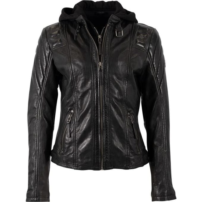 Mauritius Lederen jas - Chasey - S tot 6XL - voor Vrouwen - zwart